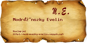 Modránszky Evelin névjegykártya