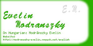 evelin modranszky business card